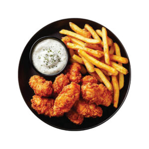 Frango Crocante com Fritas e Molho